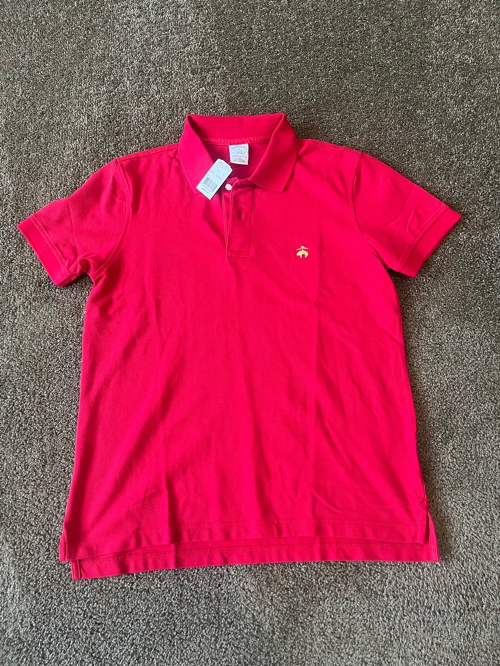 Brooks Brothers Men's Red Slim Fit Performance Polo Shirt Size Medium NWT